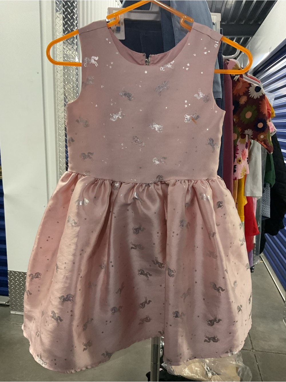 Girls' Light Pink Unicorn Sparkle Party Dress